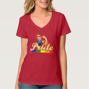 Regenboog Rosie the Riveter T-shirt