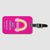 Regenboog Roze Bagagelabel (Voorkant (horizontaal))