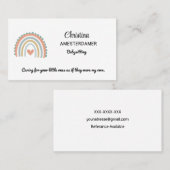  Regenboog Roze Blauw Boho Babysitter Plein Visitekaartje (Voorkant / Achterkant)