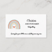 Regenboog Roze Blauw Boho Babysitter Plein Visitekaartje (Voorkant)