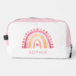 Regenboog, roze boho waterverf toilettasje
