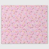 Regenboog Roze Donut Sprinkels Cadeaupapier (Vlak)