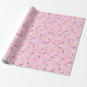 Regenboog Roze Donut Sprinkels Cadeaupapier (Uitgerold)