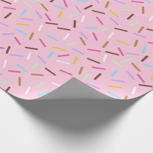 Regenboog Roze Donut Sprinkels Cadeaupapier (Hoek)