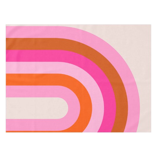 Regenboog Roze en Oranje Boho Arch Tafelkleed (Voorkant (Horizontaal))