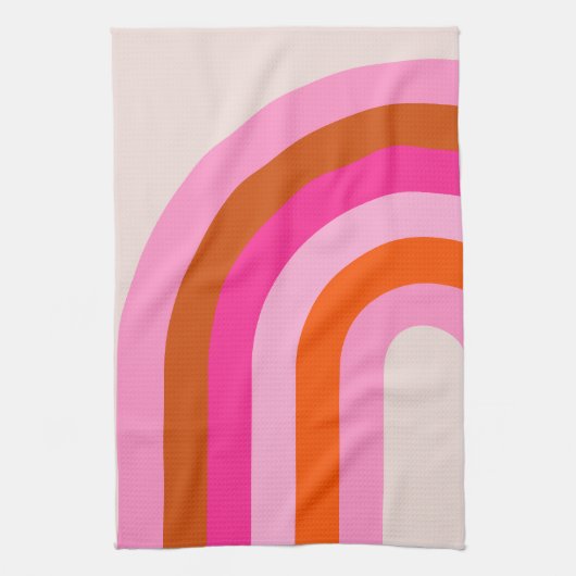 Regenboog Roze en Oranje Boho Arch Theedoek (Verticaal)