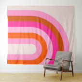 Regenboog Roze en Oranje Boho Arch Wandkleed (In Situ (horizontaal))