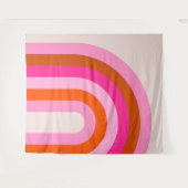 Regenboog Roze en Oranje Boho Arch Wandkleed (Voorkant (horizontaal))