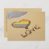 Regenboog Roze Liefdeshart In Het Zand Kaart (Voorkant / Achterkant)