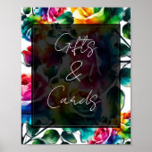 Regenboog Rozen Huwelijkscadeaus & Kaarten Tafelte Poster (Voorkant)