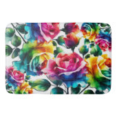 Regenboog Rozen Levendig Kleurrijke Bloemen Badmat (Voorkant)