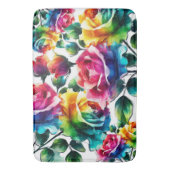 Regenboog Rozen Levendig Kleurrijke Bloemen Badmat (Voorkant Verticaal)