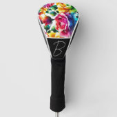 Regenboog Rozen Levendig Kleurrijke Bloemen Golfheadcover (Voorkant)