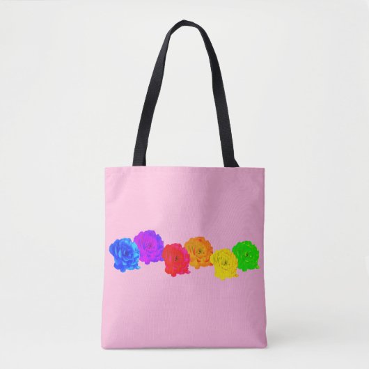 Regenboog Rozen  Tote Bag (Voorkant)
