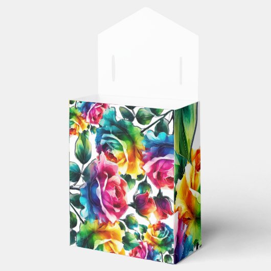 Regenboog Rozen Zwart & Wit Levendig Bloemen Huwel Bedankdoosjes (Geopend)