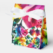 Regenboog Rozen Zwart & Wit Levendig Bloemen Huwel Bedankdoosjes (Voorkant Zijde)