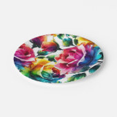 Regenboog Rozen Zwart & Wit Levendig Bloemen Huwel Papieren Bordje (Gekanteld)