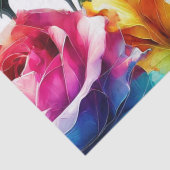 Regenboog Rozen Zwart & Wit Levendig Bloemen Huwel Tissuepapier (Detail)