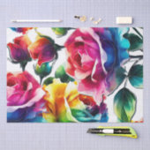 Regenboog Rozen Zwart & Wit Levendig Bloemen Huwel Tissuepapier (Craft)