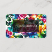Regenboog Rozen Zwart & Wit Levendig Bloemen Huwel Visitekaartje (Voorkant)