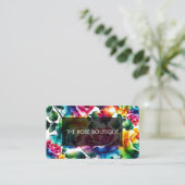 Regenboog Rozen Zwart & Wit Levendig Bloemen Huwel Visitekaartje (Staand voorkant)
