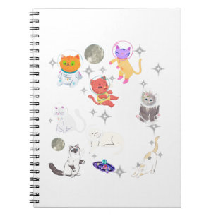 Regenboog Ruimtekatten Melkweg Droom Cute Kawaii Notitieboek