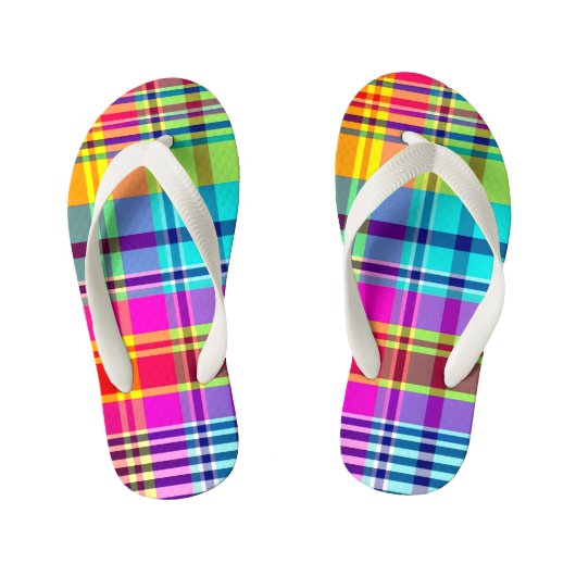 REGENBOOG RUIT KINDER TEENSLIPPERS (Voetbed)