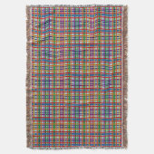 Regenboog Rustieke Plaid Streep Tegels Lichtgrijs  Deken (Voorkant Verticaal)