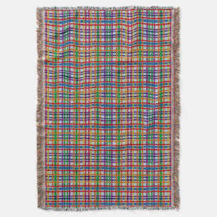 Regenboog Rustieke Plaid Streep Tegels Lichtgrijs Deken