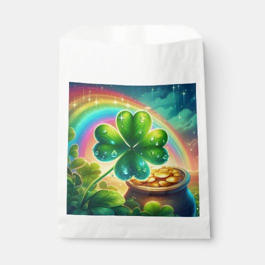 Regenboog Saint Patrick's Day klaver Bedankzakje (Voorkant)