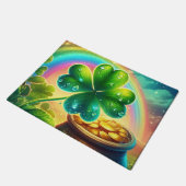 Regenboog Saint Patrick's Day klaver Deurmat (Schuin)
