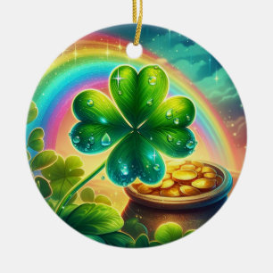 Regenboog Saint Patrick's Day klaver Keramisch Ornament