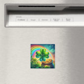 Regenboog Saint Patrick's Day klaver Magneet (Insitu (Vaatwasser))