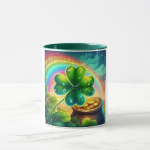 Regenboog Saint Patrick's Day klaver Mok