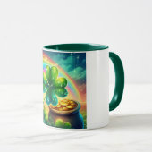Regenboog Saint Patrick's Day klaver Mok (Voorkant rechts)