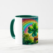 Regenboog Saint Patrick's Day klaver Mok (Voorkant links)