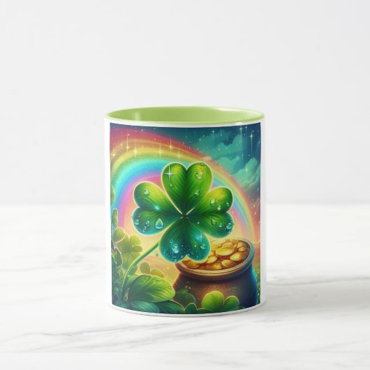 Regenboog Saint Patrick's Day klaver Mok (Midden)
