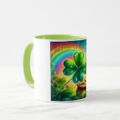 Regenboog Saint Patrick's Day klaver Mok (Voorkant links)