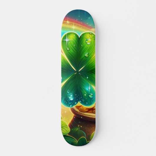 Regenboog Saint Patrick's Day klaver Persoonlijk Skateboard (Voorkant)