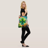 Regenboog Saint Patrick's Day klaver Tote Bag (Op model)