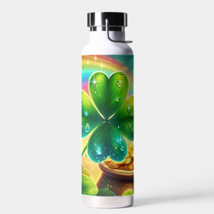 Regenboog Saint Patrick's Day klaver Waterfles