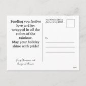 Regenboog Santa Hoed van Liefde Feestdagenkaart (Achterkant)