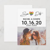 Regenboog Save the Date Kaart (Voorkant / Achterkant)