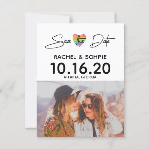 Regenboog Save the Date Kaart