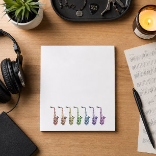 Regenboog Saxofoon Kleurrijk Notitieblok