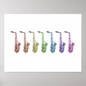 Regenboog Saxofoon Kunstprint Poster (Voorkant)