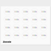 Regenboog Saxofoon Line-up Ronde Sticker (Vel)