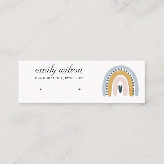 REGENBOOG SCANDI BLUSH HART OORBEL STUD DISPLAY MINI VISITEKAARTJE (Voorkant)