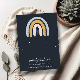 REGENBOOG SCANDI BLUSH NAVY OORBEL KETTING DISPLAY VISITEKAARTJE