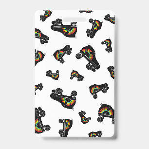 regenboog schaats Teacher Hall Pass schoolkleuren Badge